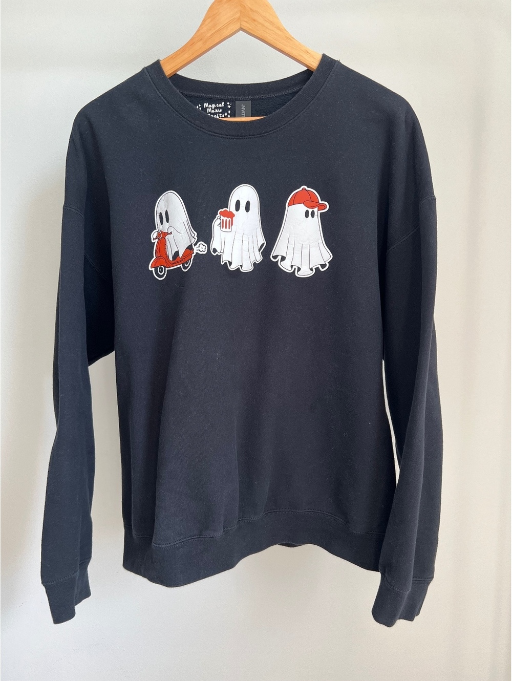 Gildan Magical Marie Crafts Ghost Sweatshirt XL Black Halloween Graphic